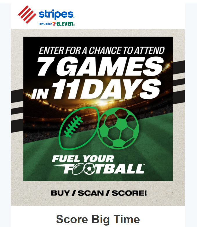 Screenshot of 7-11 Marketing email.