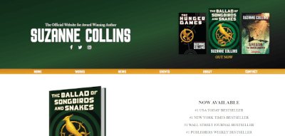 Screenshot of redesign of Collins' website.