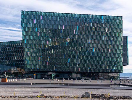 Harpa Music Hall during the day.